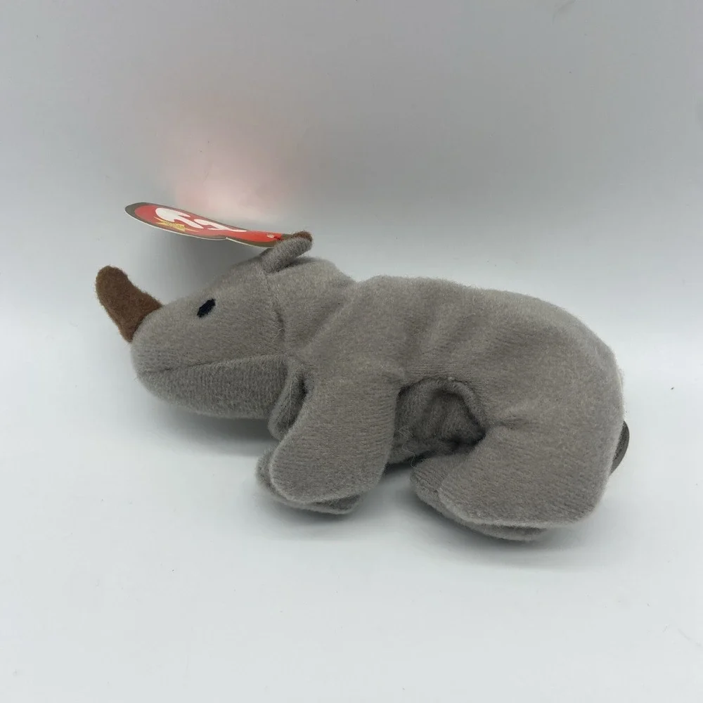 TY Beanie Bellies Baby Spike The Rhino Beanie‎ 5'' Plush Stuffed Animal